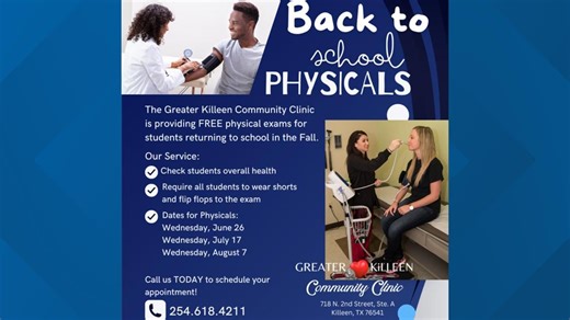 Greater Killeen Community Clinic offers free physicals