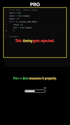 Python Pro vs Pro++ - Stop Manually Timing Your Code (Python TIP 24) #python #coding #learnpython