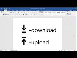 How to insert upload and download symbols in word