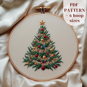 Christmas Tree Hand Embroidery Design, Christmas Embroidery Pattern, Winter Embroidery Template, Digital Embroidery PDF, DIY Christmas Craft - Etsy
