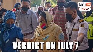 The Kuala Lumpur High Court has set July 7 to deliver its verdict on the corruption trial involving Rosmah Mansor, the wife of former premier Najib Abdul Razak. Rosmah is being tried for soliciting RM187.5 million in bribes and receiving RM6.5 million from Jepak Holdings Sdn Bhd managing director Saidi Abang Samsuddin. | KiniTV