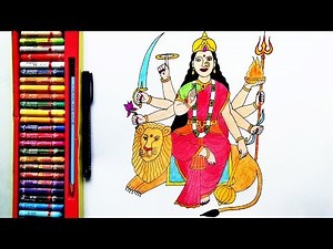 How to draw Durga Mata Easily | Durga Devi Drawing | by Drawing Art