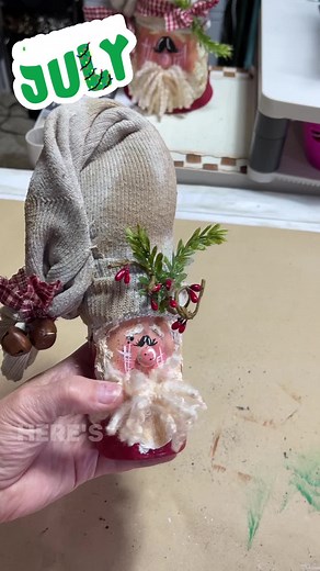 Country Christmas Santa Bottle Decor. Trash to Treasure creation. Christmas in July Crafts 🎅🍹🌴 | Country Charm by Tracy