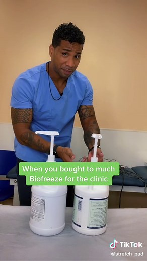 Patients love this stuff I thought a few bottles would be ok … I didn’t know they were 64oz ones #fypシ #physicaltherapy #stretchpad #SmartfoodClub