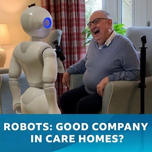 33K views · 28 reactions | Can a robot be a care home companion? 烙 A world-first study into the use of AI-programmed robots in care homes has found they can reduce residents’ loneliness and improve their mental health. | BBC Radio 5 live | Facebook