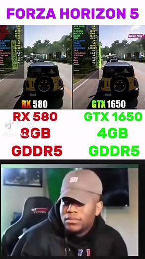 Forza Horizon 5 Graphics Comparison: RX 580 vs GTX 1650