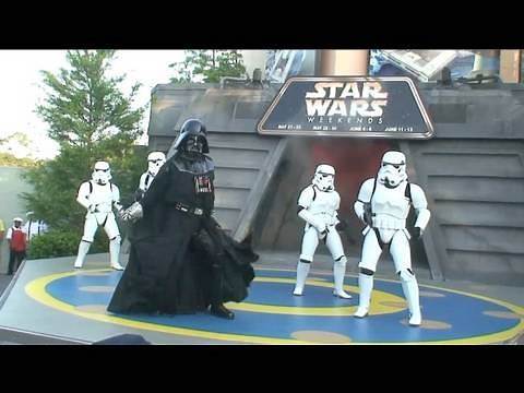 Darth Vader and Stormtroopers dance to Michael Jackson at Disney's Star Wars Weekends 2010