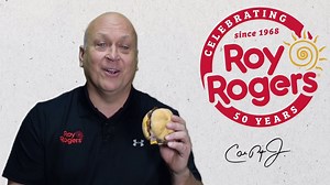 ROYalists, celebrate #Roys50th with a B🍔G🍔 for $.50! Buy any size Double-R-Bar Burger Combo Meal, get a regular Double-R-Bar Burger for $.50. *Offer valid May 25-28 at participating locations. | Roy Rogers