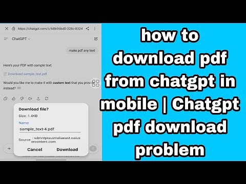 how to download pdf from chatgpt in mobile | Chatgpt pdf download problem file link not found