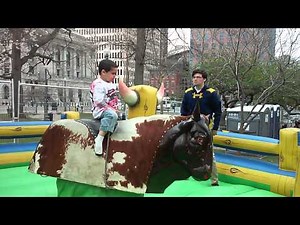 4 Year Old Kid, Riding a MECHANICAL BULL!!