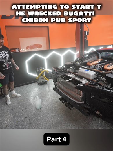 Starting the Wrecked Bugatti Chiron Pur Sport