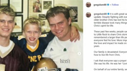 'Live like Chris': Brother of Panthers legend Greg Olsen dies