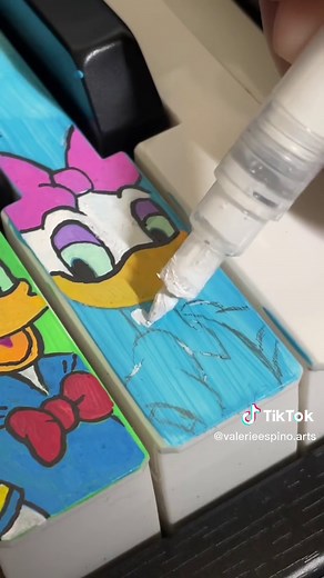 Acrylic Painting of Daisy Duck on Piano | Disney Art