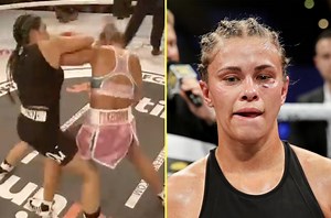SORE LOSER Paige VanZant vs Rachael Ostovich highlights: Former UFC star storms out of the ring after losing second Bare Knuckle Fighting Championship bout