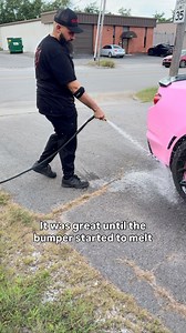 It was all fun until the bumper started to melt 🫣 #cars #pink | Mad Max C7