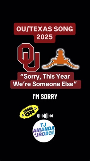 Boomer SOONER! Get hyped and share our annual OU/Texas Song with your favorite Sooner or Longhorn. #iheartradio #ou #texas #longhorns #sooners @TJ, Amanda & Jrod | KJ103