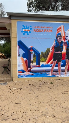 We have a new signage so hopefully you can find us | Lakes Entrance Aqua Park