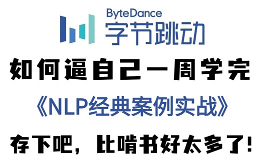 B站强推！2023公认最通俗易懂的【NLP经典案例实战】教程，200集付费课程（附代码）人工智能_自然语言处理 | 语音模型