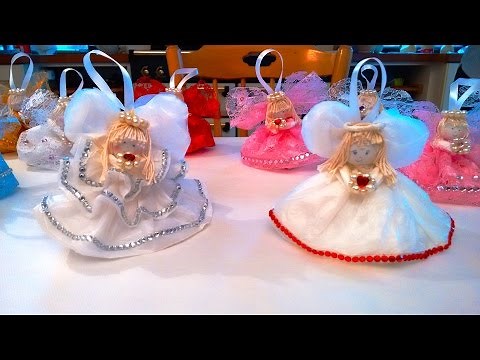 Beautiful Angel - Just a plastic bag, some string and beads - Easy!!