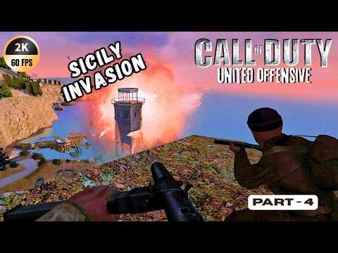 Call of Duty: United Offensive (2004) Part 4 | The Invasion of Sicily [2K 60FPS No Commentary]