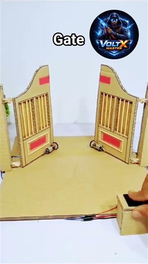 DIY Automatic Cardboard Gate! 🤯 #shorts #diy #engineering #Voltxmaster #gate