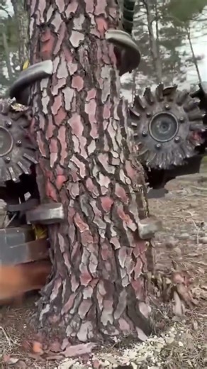 This is the process of cutting a tree trunk using special heavy equipment.