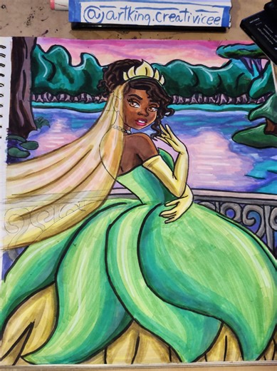 Princess Tiana from The Princess and the Frog #animeart #blackart #blackartist #princesstiana #theprincessandthefrog