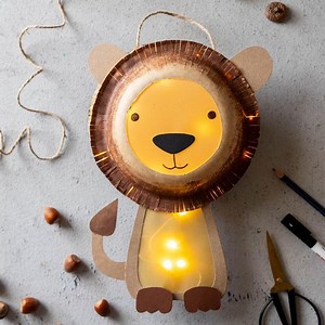 Löwen Laterne basteln mit Papptellern – DIY-Vorlage & Anleitung (PDF) - Etsy.de