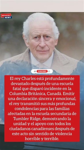 HACE 1 MIN: El rey Carlos envía un emotivo mensaje a Canadá: 'Una sombra espantosa