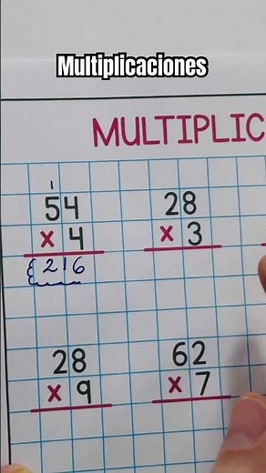 Multiplicaciones de Primaria #multiplicaciones #mathematica #math #maths #clases