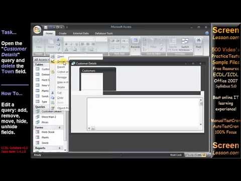 ECDL/ICDL -- Access Video Tutorial Practice Test Q. Solution