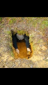 Secret underground shelter. Part 1 #bushcraft #build #camp #camping #survival #shelter #wildlife #outdoors #outdoor #viral #fyp #foryou | Caught on Camera