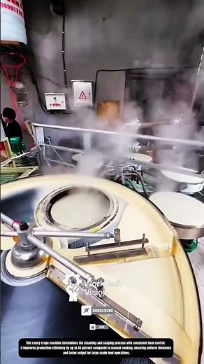 Automated Steamed Crepe Production Process with Rotary Heating System in Factory Line