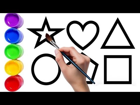 Shapes Coloring for Kids | Star, Heart, Triangle, Circle, Square | Hindi English Mix Learning Video