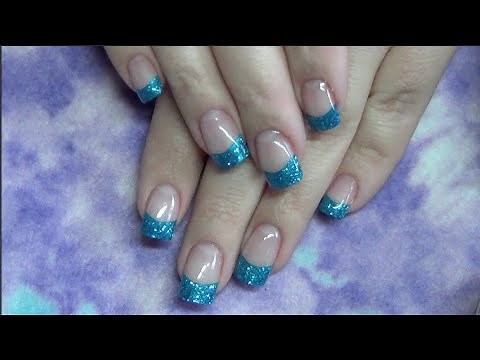 Gel Nails with Blue Tips : Full Tutorial