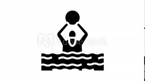 swimming exercise for elderly people animated glyph icon. swimming exercise for elderly people sign. isolated on white background