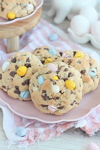 Cadbury Mini Egg Cookies with Browned Butter - Baking with Blondie