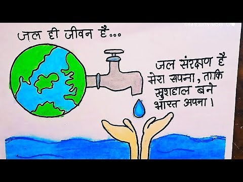 Save water poster \\ drawing | Water Sanrakshan drawing \\ poster | save environment drawing
