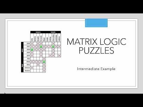 Matrix Logic Puzzles: Intermediate Example