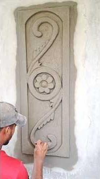 🔥 Amazing Cement Plaster Wall Art Design 😍 | Beautiful 3D Floral Relief Work 🎨🧱
