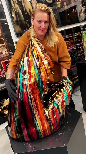 This unique artwork titled “Abstract Shark” is a one-of-a-kind masterpiece! It has a size of 85x70x50cm and uses resin, a mixed media and epoxy. It is available! DM to know more! #cjsgalleryonline #abstractart #luxuryart #handmade #sculpture | CJS gallery