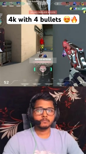 4K with 4 Sheriff Bullets 🔥😨😍 #valorant #valorantclutchmoments
