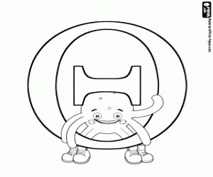 Pypus and the Greek letter Θ coloring page printable game