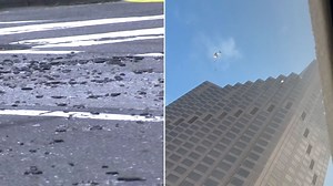 Video shows glass falling from SF skyscraper after window broken due to intense wind gusts