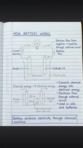 Electronics Concept | Battery WorkingBatteries convert chemical energy into electrical #shortsfeed