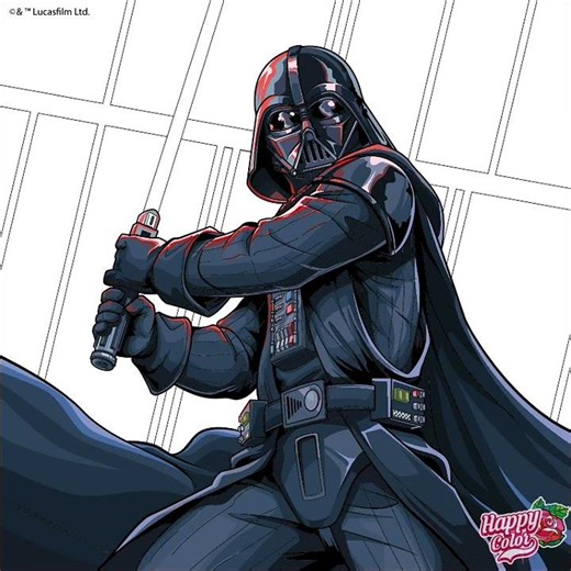 Dark Vader - Disney Star Wars | Happy Color App #disney #starwars #coloring #colorbynumbers