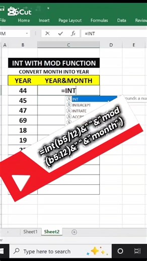 how to convert month into year's in excel #excel #exceltricks #excelformula