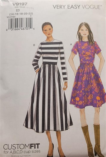 Vogue V9197 Sewing Pattern – Easy Fit Dress, 2016, Size 14–22 UNCUT - Etsy Australia