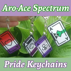 Aro-ace Spectrum Card Suit Pride Flag Keychains   CUSTOM Options - Etsy