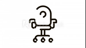Office Chair And Question Mark Job Hunting animated black icon on white background